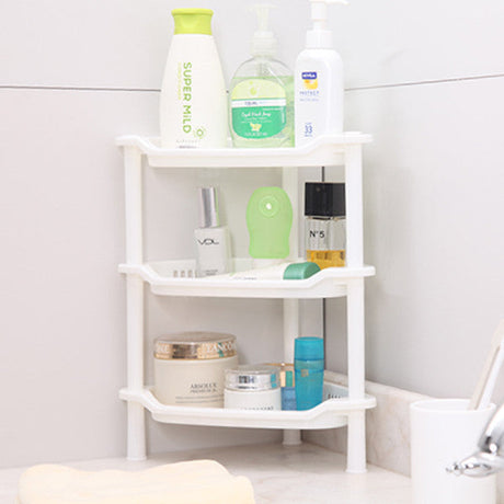 Three Tier Easy Assembling Corner Storage Rack - White - Shop N Save