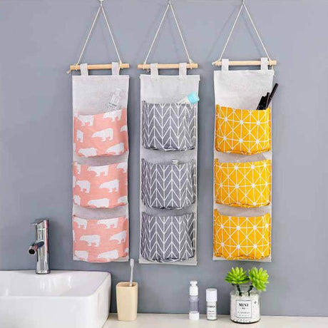 3 Tier Fancy Wall Hanging Storage Rack - Gray