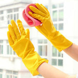 Multipurpose Dish Washing Cleaning Latex Rubber Long Gloves - Yellow