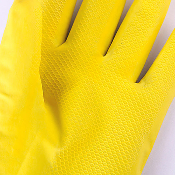 Multipurpose Dish Washing Cleaning Latex Rubber Long Gloves - Yellow