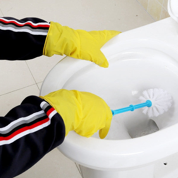 Multipurpose Dish Washing Cleaning Latex Rubber Long Gloves - Yellow