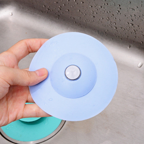 Kitchen Bathroom Silicon Sink Drain Hair Stopper Filter - Gray