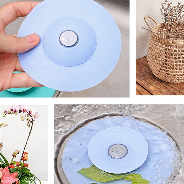 Kitchen Bathroom Silicon Sink Drain Hair Stopper Filter - Gray