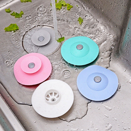 Kitchen Bathroom Silicon Sink Drain Hair Stopper Filter - Gray