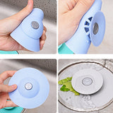 Kitchen Bathroom Silicon Sink Drain Hair Stopper Filter - Sea Green