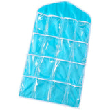 Multi Pockets Wardrobe Hanging Storage Fabric Rack - Blue