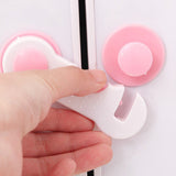 Child Safety Refrigerator Cabinet Protection Lock - White Pink