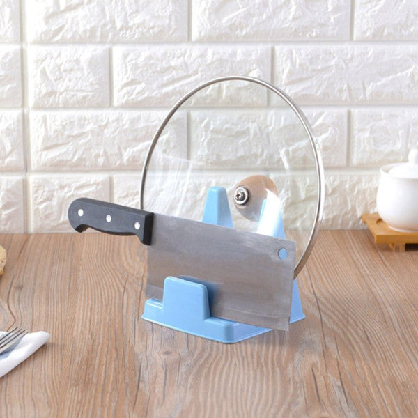 Multi-Functional Fancy Design Lid Spoon Holder Rack - Blue