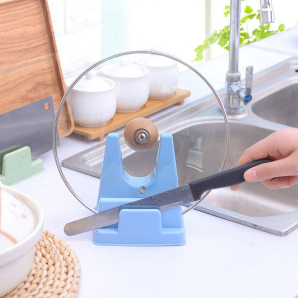 Multi-Functional Fancy Design Lid Spoon Holder Rack - Blue