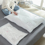 2 Pieces Vacuum Space Saving Clothes Storage Bag - 80x100cm - White - Shop N Save