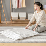 2 Pieces Vacuum Space Saving Clothes Storage Bag - 80x100cm - White - Shop N Save