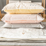 2 Pieces Vacuum Space Saving Clothes Storage Bag - 80x100cm - White - Shop N Save