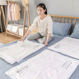 2 Pieces Vacuum Space Saving Clothes Storage Bag - 80x100cm - White - Shop N Save