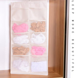Multi Pockets Wardrobe Hanging Storage Fabric Rack - Purple