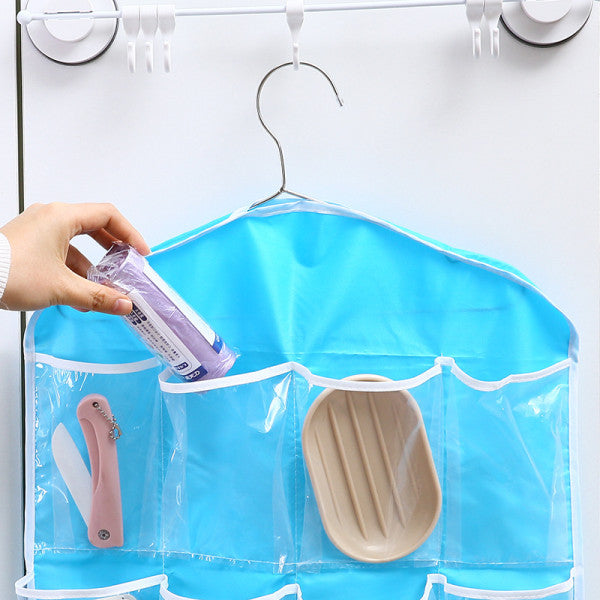 Multi Pockets Wardrobe Hanging Storage Fabric Rack - Purple