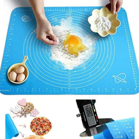 Non Slip Versatile Kitchen Silicone Baking Mat - 50x40 Cm - Blue - Shop N Save