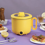 Food Cooking Pot With Lid Noodles Egg Boiler Multifunctional Hotpot Direct Power Mini Cooker - 1.5L - Yellow