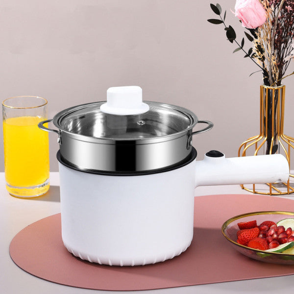 2 Layer 450w Electric Hotpot Multifunctional Cooker For Noodles Egg Steam With Handle And Lid - 1.5 L - Shop N Save