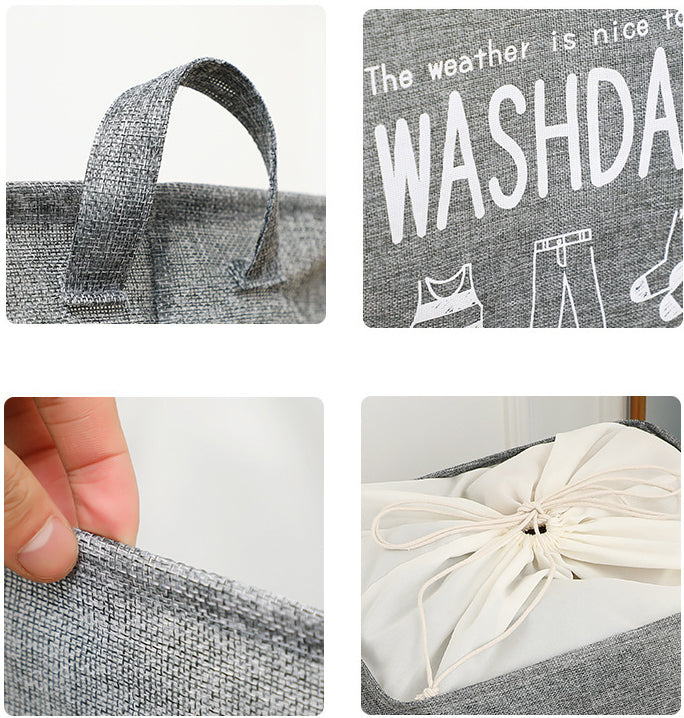 Foldable Printed Portable Canvas Laundry Basket