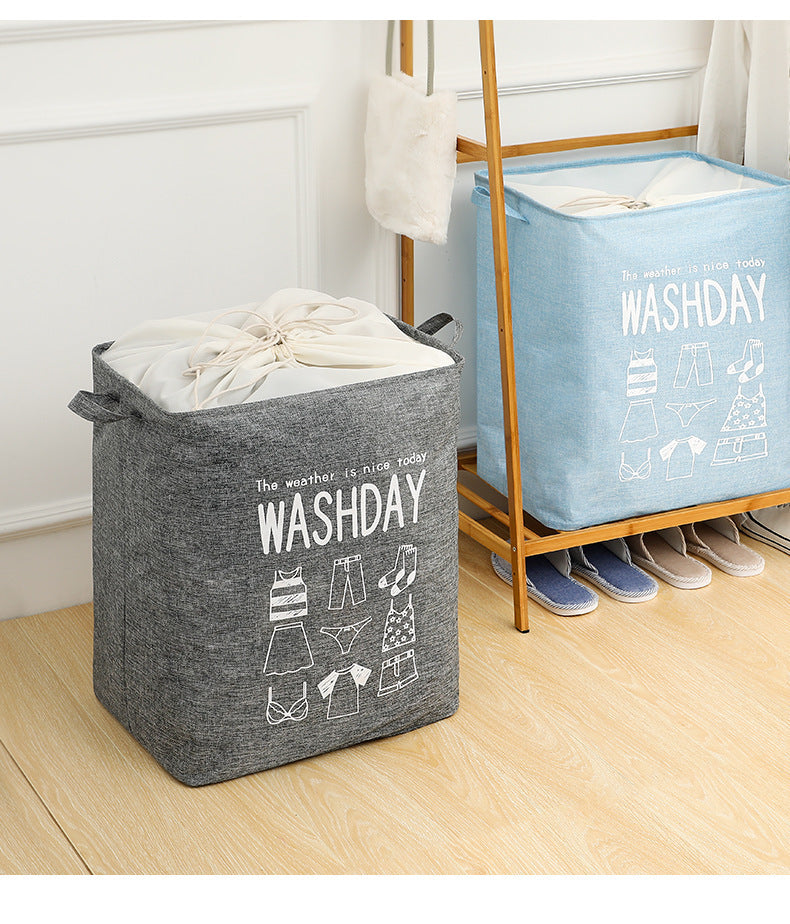 Foldable Printed Portable Canvas Laundry Basket