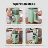 4 In 1 Vegetable Cutter Fruit Slicer Slicing Machine Kitchen Gadget Steel Blade Rotary Cutting Tool Grater - Green - Shop N Save
