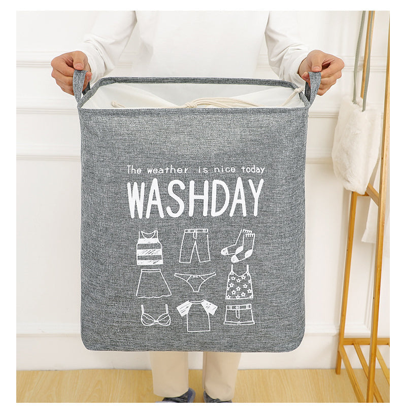 Foldable Printed Portable Canvas Laundry Basket