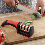 Household Knife Sharpener Kitchen Gadget Multifunctional Handheld Fast Three-Stage Knife Sharpening Tool - Shop N Save