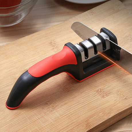 Household Knife Sharpener Kitchen Gadget Multifunctional Handheld Fast Three-Stage Knife Sharpening Tool - Shop N Save