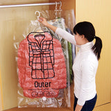 1 Piece Vacuum Seal Foldable Space Saver Garment Clothes Compression Organizer Storage Bags With Hanger - 67 X 110cm