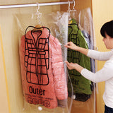 1 Piece Vacuum Seal Foldable Space Saver Garment Clothes Compression Organizer Storage Bags With Hanger - 67 X 110cm