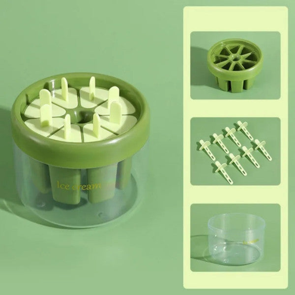 Ice Cream Mould Handmade Kitchen Refrigerator Food Grade Reusable Popsicle Making 8 Grid Tray