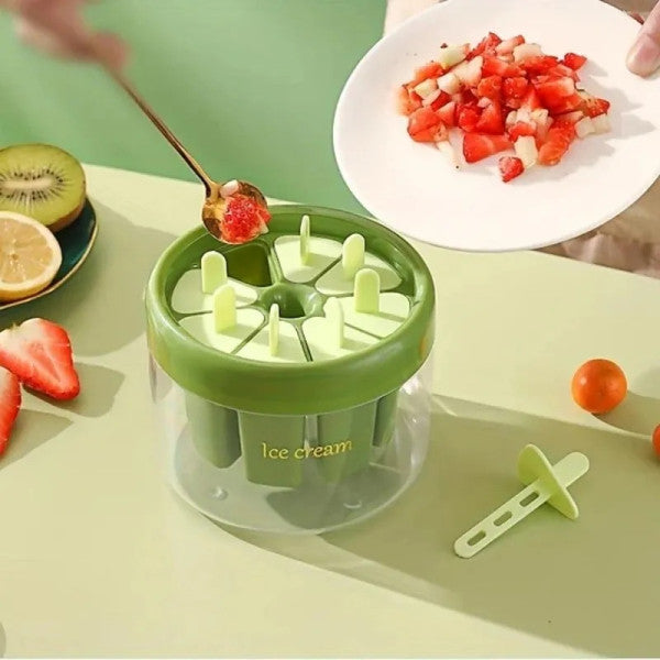 Ice Cream Mould Handmade Kitchen Refrigerator Food Grade Reusable Popsicle Making 8 Grid Tray