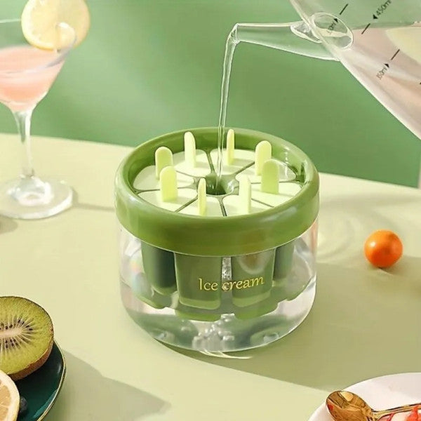 Ice Cream Mould Handmade Kitchen Refrigerator Food Grade Reusable Popsicle Making 8 Grid Tray