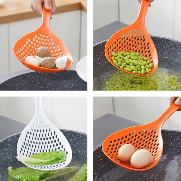 Long Handle Multi-Functional Kitchen Non-Slip Filter Scoop Large Size Noodle Colander Strainer Food Drainer - Shop N Save