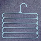 3 Pieces Light Weight Multifunctional 5 Layers Clothes Pants Trousers Wardrobe Hangers Holders Storage Rack Space Saver - Multicolor