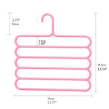 3 Pieces Light Weight Multifunctional 5 Layers Clothes Pants Trousers Wardrobe Hangers Holders Storage Rack Space Saver - Multicolor