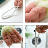 Long Size Bath Strip Rub Back Bath Flower Ball Bathroom Bathing Scrubber Cleaning Body Washing Cleaner Cleansing Hanging Wash Exfoliator - Pink White