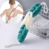Long Size Bath Strip Rub Back Bath Flower Ball Bathroom Bathing Scrubber Cleaning Body Washing Cleaner Cleansing Hanging Wash Exfoliator - Blue