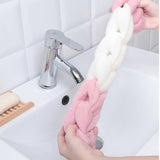 Long Size Bath Strip Rub Back Bath Flower Ball Bathroom Bathing Scrubber Cleaning Body Washing Cleaner Cleansing Hanging Wash Exfoliator - Blue