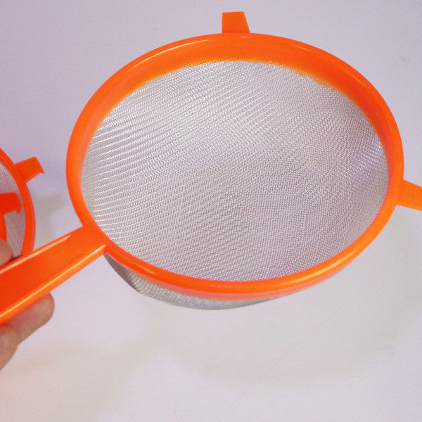 3 Pieces Colorful Strain Stainless Steel Mesh Strainer With Hook Kitchen Tool Food Straining Noodles Rice Easy Drain Micro Net Different Size Multipurpose Sifter Sieves Colander Three Pcs Set