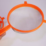 3 Pieces Colorful Strain Stainless Steel Mesh Strainer With Hook Kitchen Tool Food Straining Noodles Rice Easy Drain Micro Net Different Size Multipurpose Sifter Sieves Colander Three Pcs Set