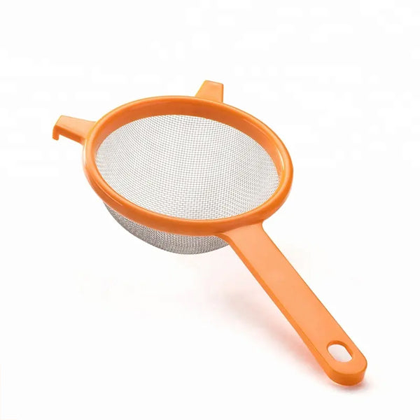 3 Pieces Colorful Strain Stainless Steel Mesh Strainer With Hook Kitchen Tool Food Straining Noodles Rice Easy Drain Micro Net Different Size Multipurpose Sifter Sieves Colander Three Pcs Set