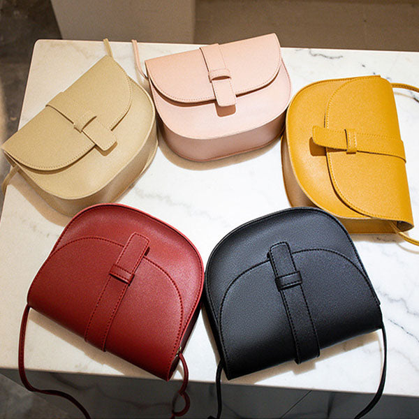 Synthetic Leather Shoulder Strap Magnetic Button Lock Women Mini Shoulder Bag - Wine Red