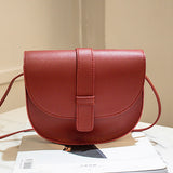 Synthetic Leather Shoulder Strap Magnetic Button Lock Women Mini Shoulder Bag - Yellow