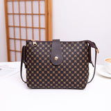 Button Closure Printed Premium Quality Women Shoulder Bag  - Coffee
