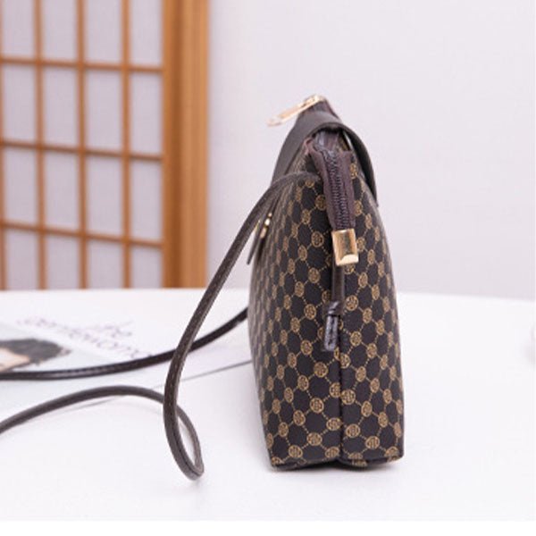 Button Closure Printed Premium Quality Women Shoulder Bag  - Orange