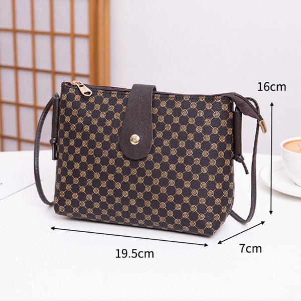 Button Closure Printed Premium Quality Women Shoulder Bag  - Orange