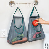 Hanging Mesh Storage Potatoes Onion Ventilation Garlic Storage Net Bag - Gray