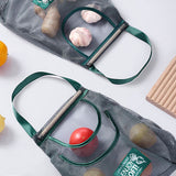 Hanging Mesh Storage Potatoes Onion Ventilation Garlic Storage Net Bag - Gray
