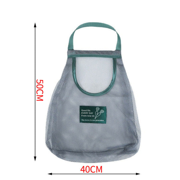 Hanging Mesh Storage Potatoes Onion Ventilation Garlic Storage Net Bag - Gray